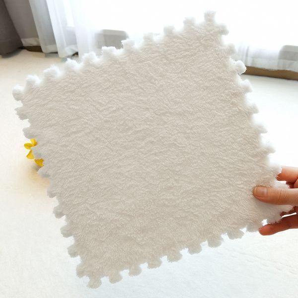 1шт Килимок пазл з плюшевим покриттям 30×30см, Білий