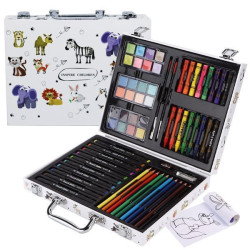 Набір для творчості 50 предметів в алюмінієвій валізі 001