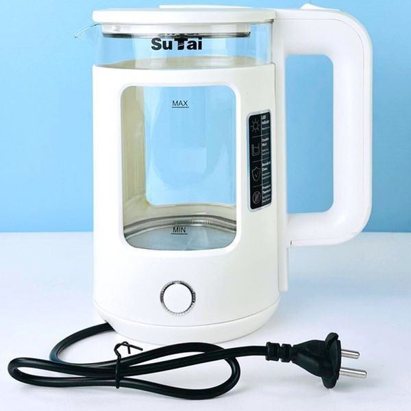 Скляний електрочайник з підсвічуванням, 2.3л, 1500Вт, Su Tai ST-2078, Білий