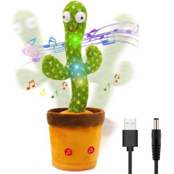 Танцюючий кактус, що співає 58 пісень з підсвічуванням, Dancing Cactus 34 см