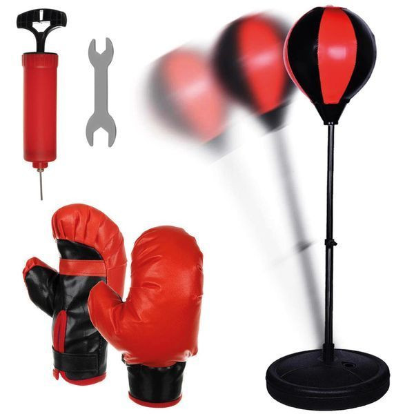 Дитячий боксерський набір (Стійка 80-110см) з 2 рукавичками + Насос ручний