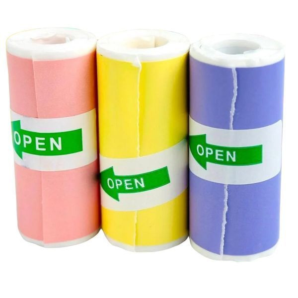 Самоклеючий термопапір для міні-принтера 57x25мм, 3 кольори