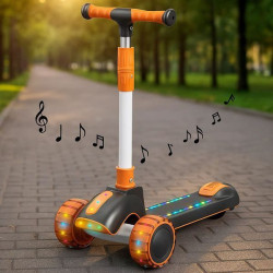 Дитячий триколісний самокат, від 3 років, до 50 кг, Помаранчевий