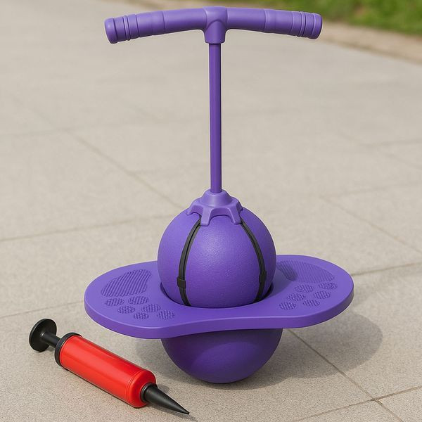 Дитячий м'яч для стрибків до 70кг + Насос, Jumbo Viking, Фіолетовий