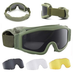Окуляри тактичні протиударні (змінні лінзи 3 шт), Оливкові