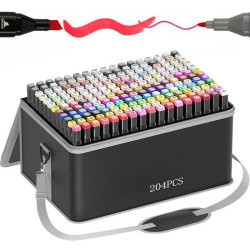 Набір маркерів для скетчингу в чохлі, 204 шт
