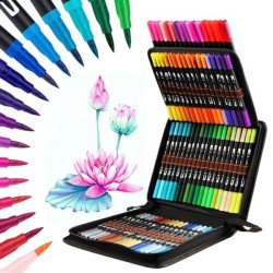 Акварельні маркери двосторонні 80шт з сумкою, Color pencil