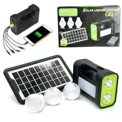 Сонячна система GD-17, з повербанком та 3 аварійними лампочками