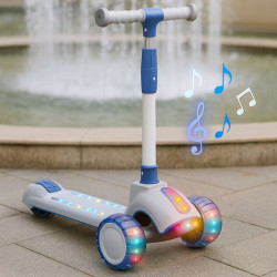 Дитячий триколісний самокат, від 3 років, до 50 кг, Білий/3хколісний самокат складаний/ Самокат для дітей