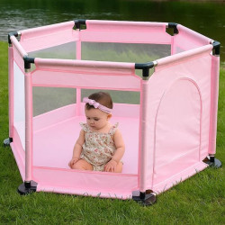 Дитячий складний манеж з сіткою, Рожевий