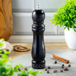 Млин для перцю дерев'яний 16 см, Чорний, Benson BN-923