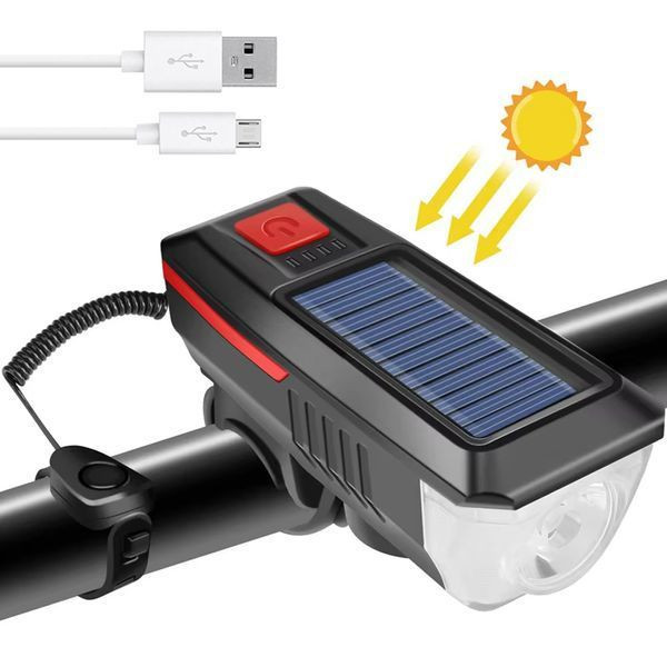 Велофара LY-17-XPE, з дзвінком, на сонячній батареї