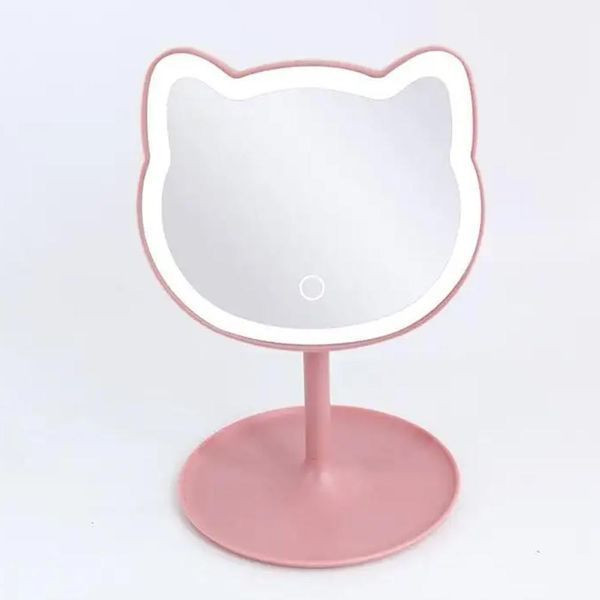 Дзеркало для макіяжу з підсвічуванням у формі кішки, від батарейок