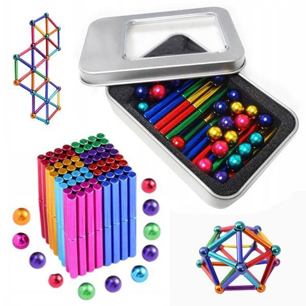 Магнітний конструктор палички та кульки, на 63 елементи