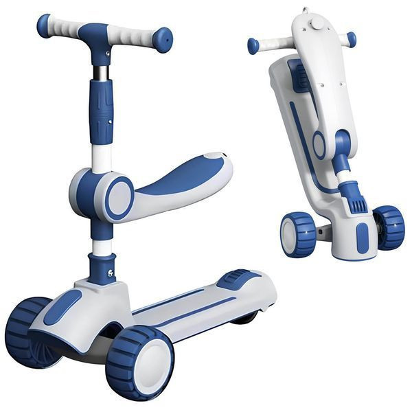 Дитячий триколісний самокат з колесами, що світяться