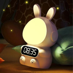 Дитячий годинник з будильником та USB, Кролик Rabbit, Білий