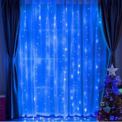 Гірлянда штора від мережі 3х1, 5 м, 240 LED, Синє світло