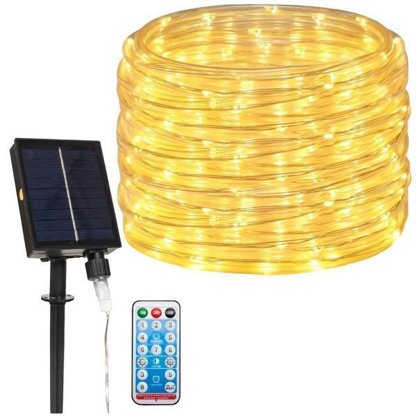 Гірлянда штора від сонячної панелі 3х2, 5м, + пульт, Теплий білий