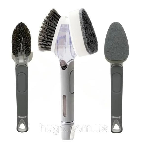 Багатофункціональна щітка для миття посуду з дозатором, MAG-582, Сіра