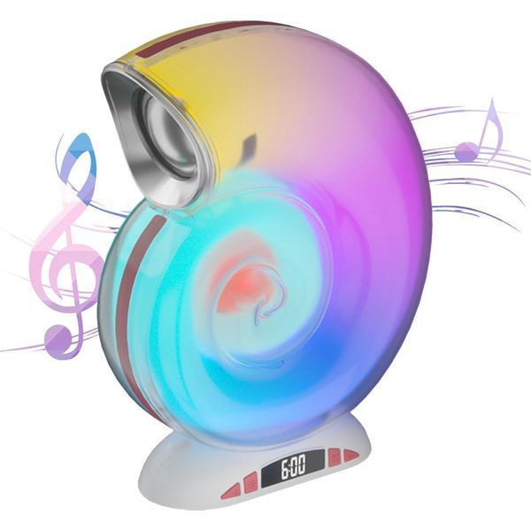 Блютуз колонка нічник з годинником і будильником, акумуляторна з USB