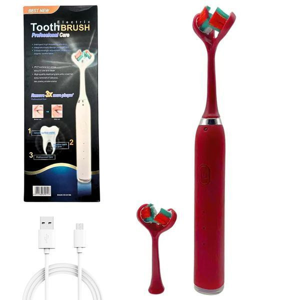 Електрична зубна щітка, 3 режими з подвійною головкою