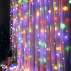Гірлянда штора від мережі, 3х2м, 240LED, G-49, Різнокольоровий